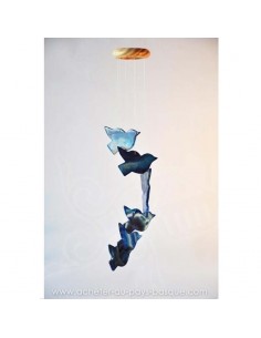 Mobile carillon agate oiseaux vol bleus - livraison à domicile 2