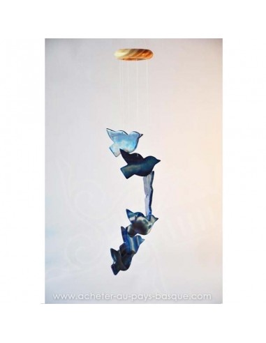 Mobile carillon agate oiseaux vol bleus - livraison à domicile