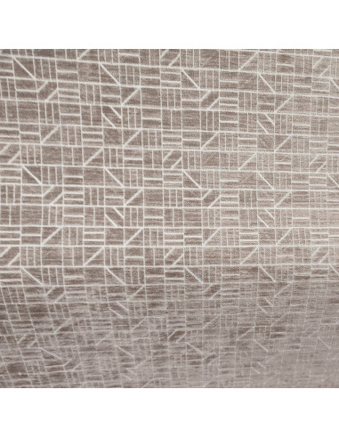 Tissu Jacquard relief motifs géométriques crème et beige - Tissus Ameublement au mètre - rideaux sur mesure coussin déco