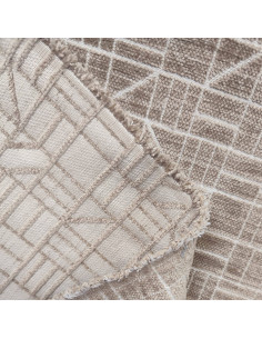 Tissu Jacquard relief motifs géométriques crème et beige - Tissus Ameublement au mètre - rideaux sur mesure coussin déco 2