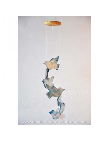 Mobile carillon agate oiseaux vol bleus - livraison à domicile