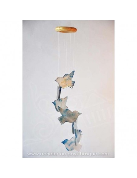 Mobile carillon agate oiseaux vol bleus - livraison à domicile