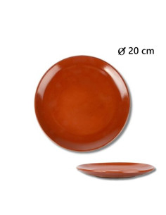 Assiette Céramique couleur naturelle marron en Terre cuite Ø20cm - vaisselle traditionnelle - cuisson