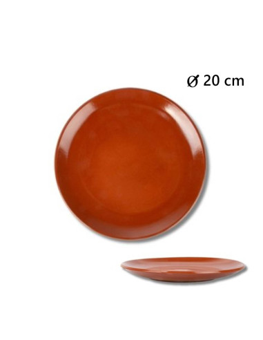 Assiette Céramique couleur naturelle marron en Terre cuite Ø20cm - vaisselle traditionnelle - cuisson