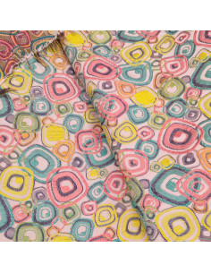 Tissu habillement jacquard polyester géométrie multicolore -  tissus mode tendance - vente en ligne - vetement couturiere