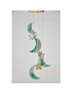 Mobile carillon agate lunes étoiles vertes - bresil boutique