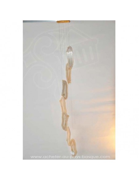 Mobile agates brutes blanches transparentes - bresil boutique